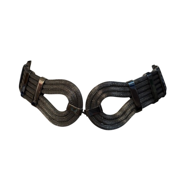 Vintage 1980s Gunmetal Statement Elastic Waist Belt main image 4